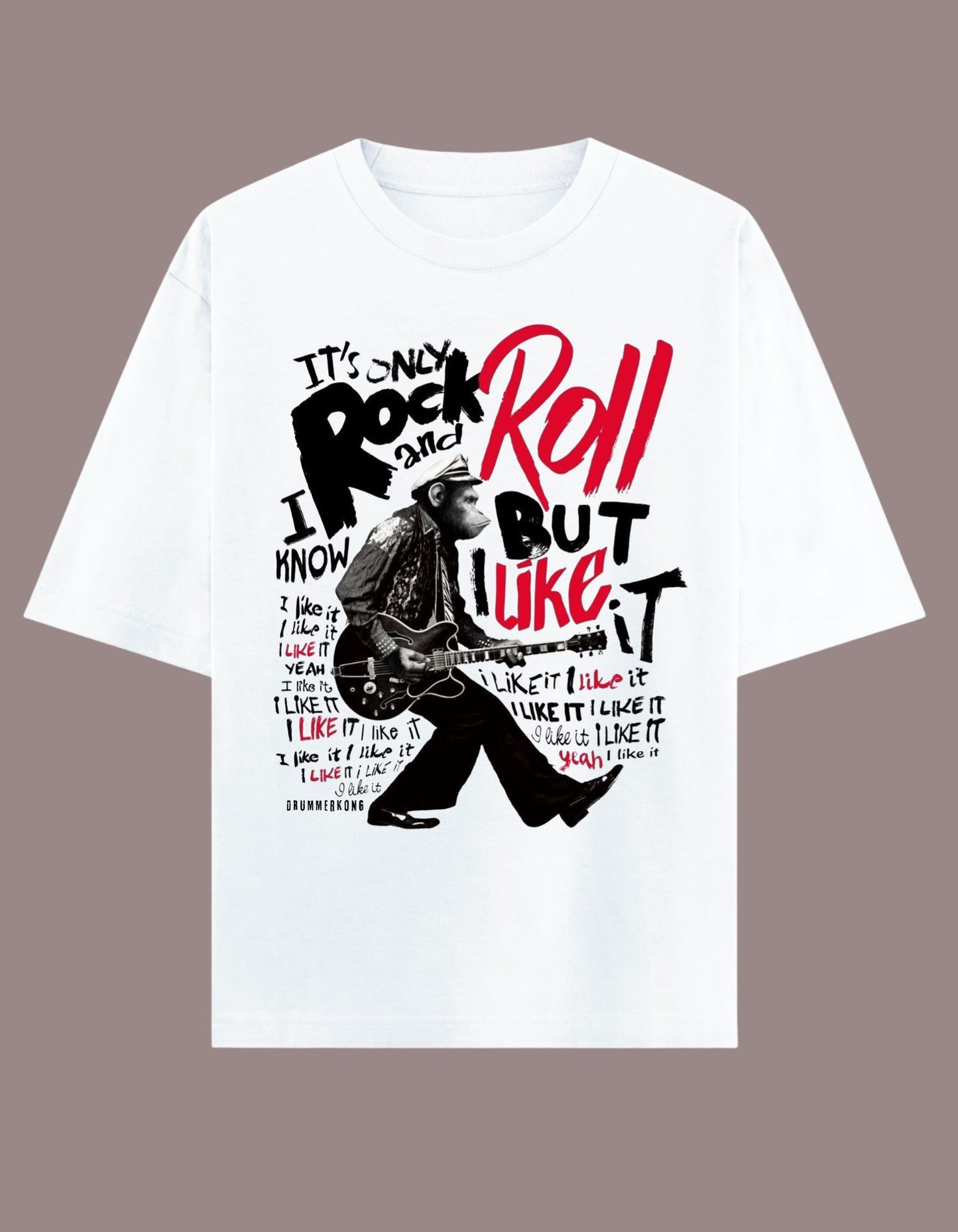 It's Rock & Roll Monkey Guitarist Tshirt