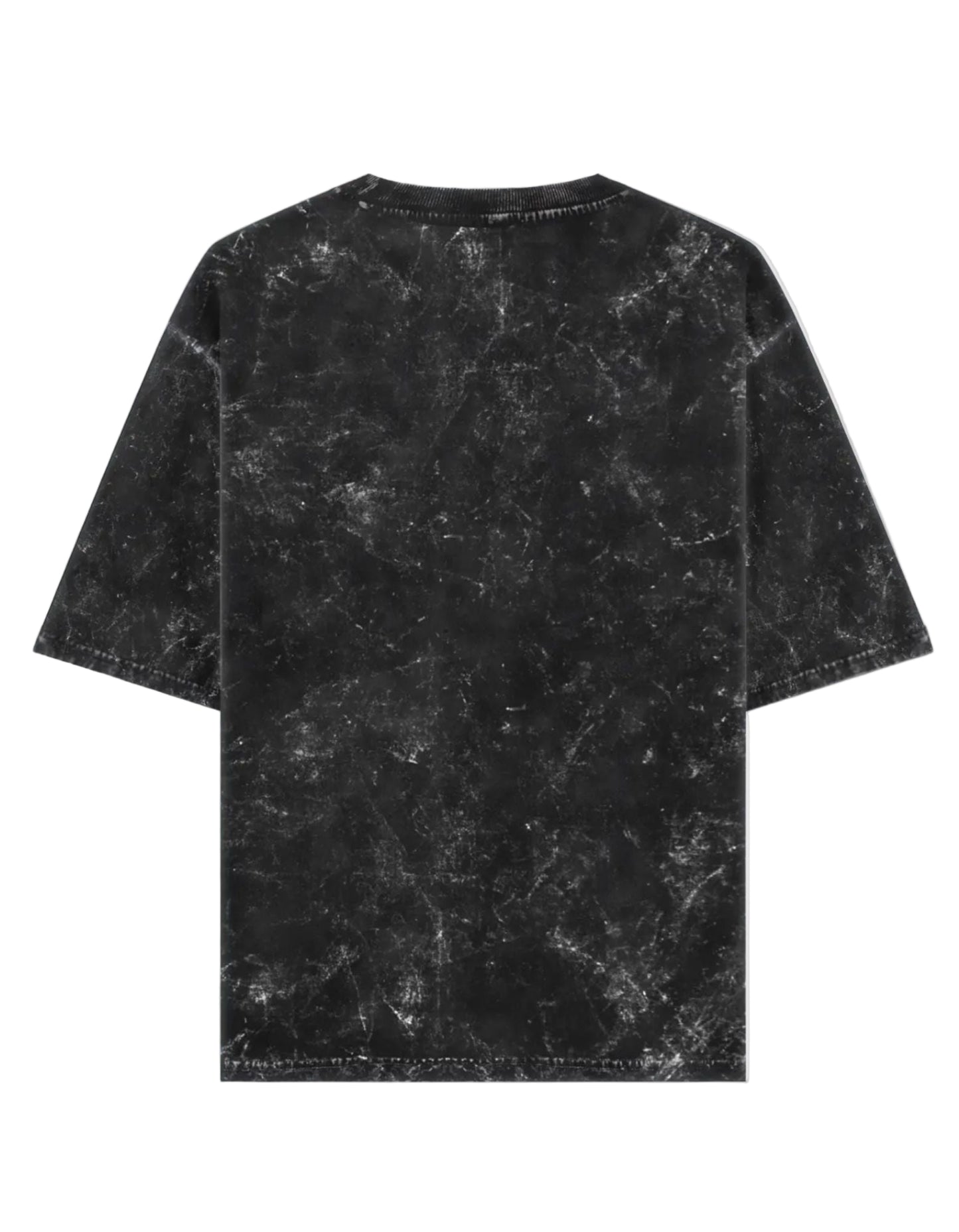 Black acid washed t-shirt on a white background
