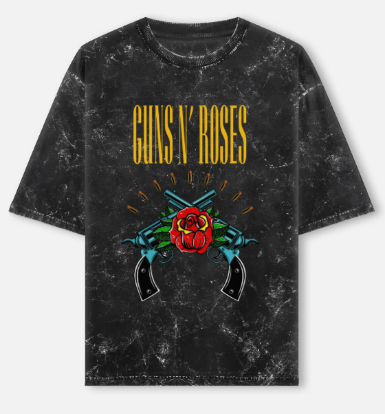 Roses Acid Wash T-Shirt