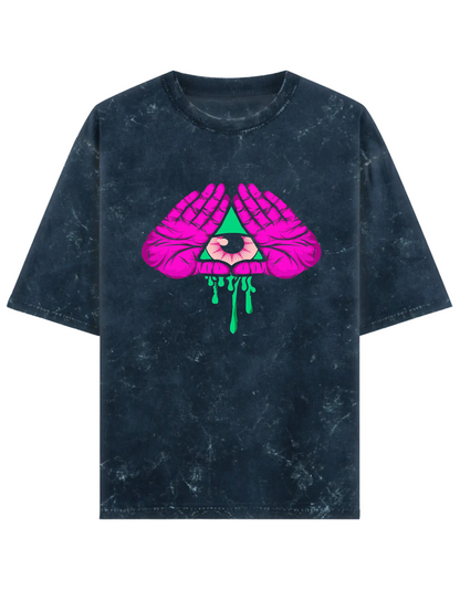 Love Techno Acid Washed T-Shirt