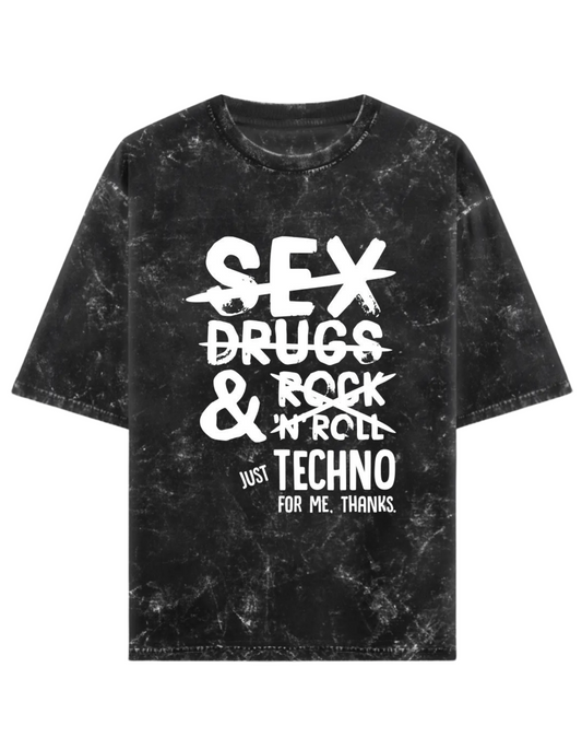 Only Techno Acid Washed- DJ T-Shirt
