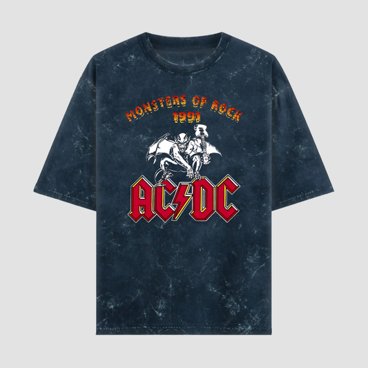 AC DC Monster Acid Wash Tshirt