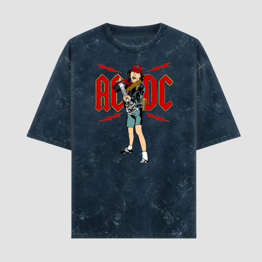 AC DC Amplifier Acid Wash Tshirt