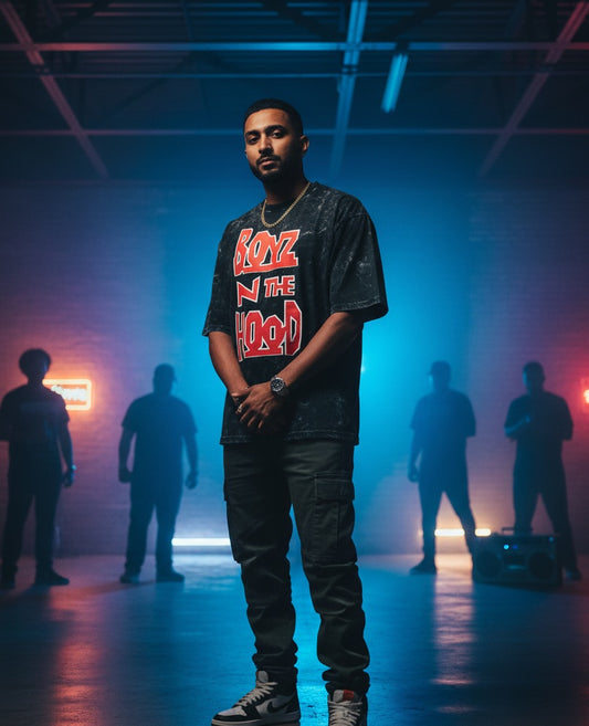 Real Hood Acid Wash Rapper Tshirt