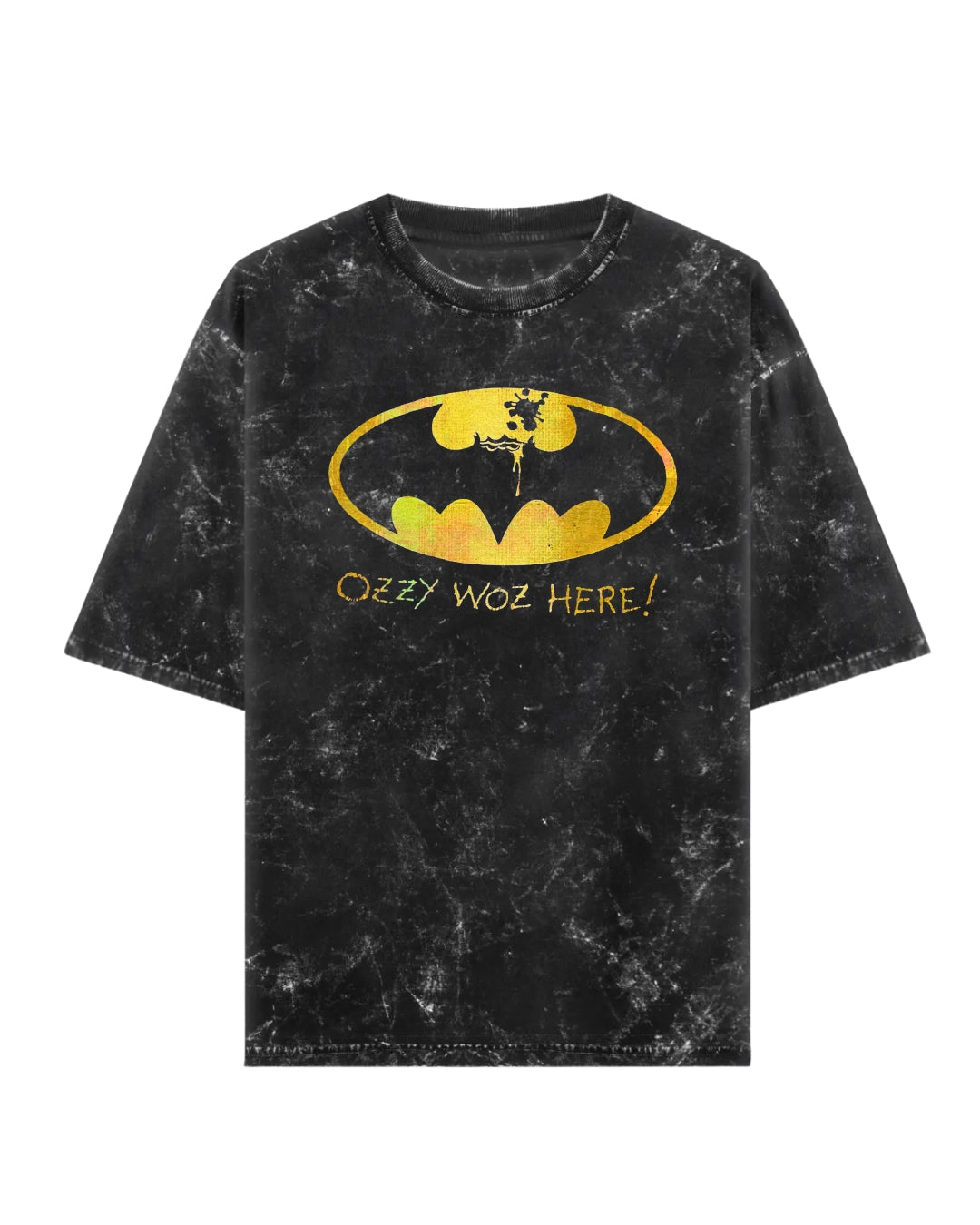 Bat Man Ozzy Was Here Acid Washed T-shirt