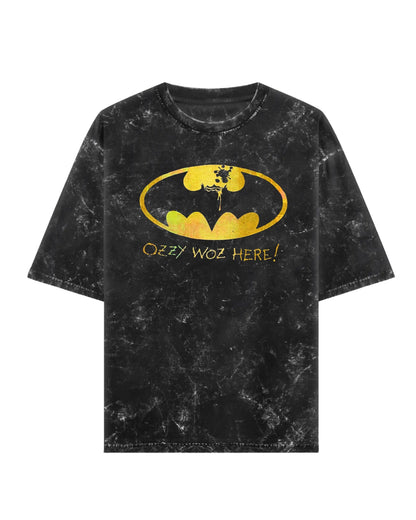 Bat Man Ozzy Was Here Acid Washed T-shirt