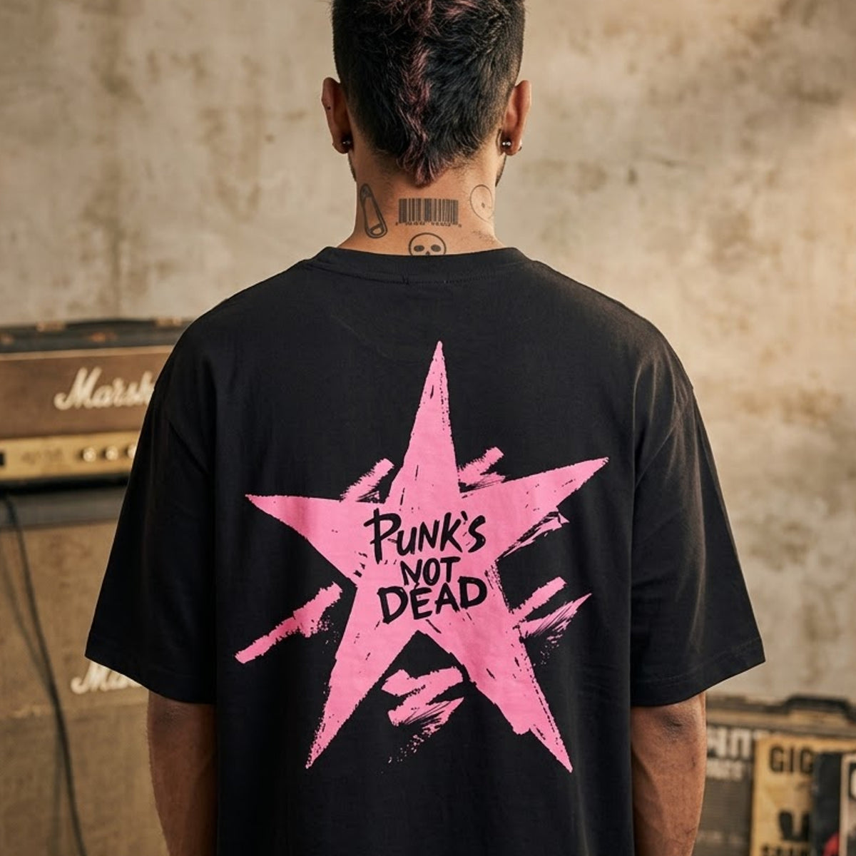 DKM Punks Not Dead Oversized Tshirt