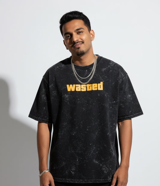 Wasted Acid Wash Rapper Tshirt