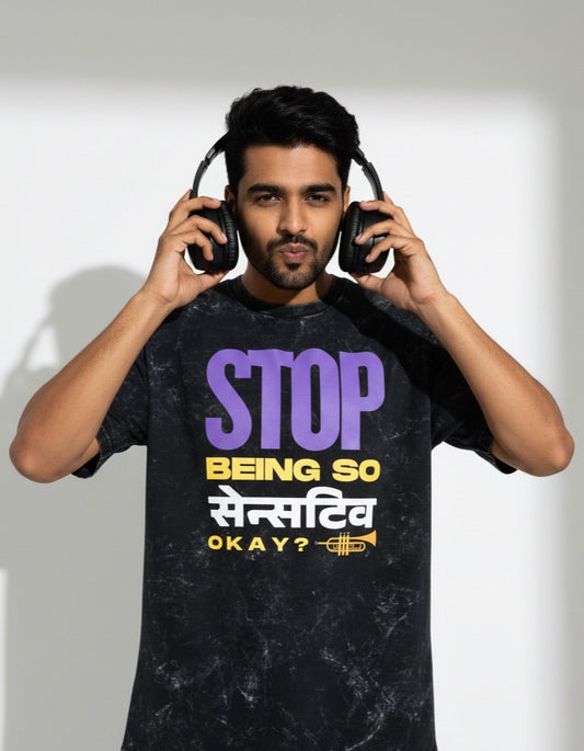 stop being so sensitive rapper T-shirt 